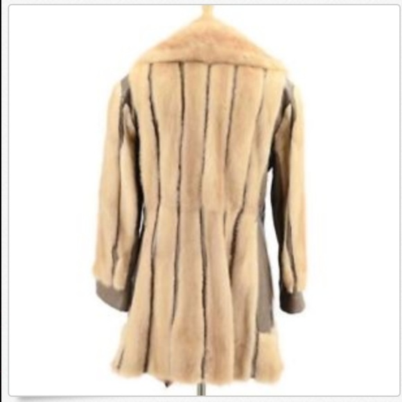 Vintage 70's Blonde Mink Fur Leather Coat** - Picture 3 of 8